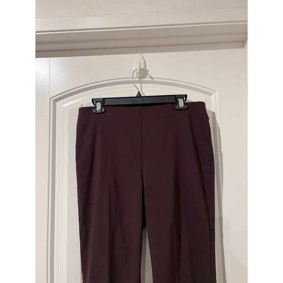 Van Heusen Stretch Extensible No-Waist Pull-On Ankle Button Pants Brown Size 10 - Picture 4 of 10